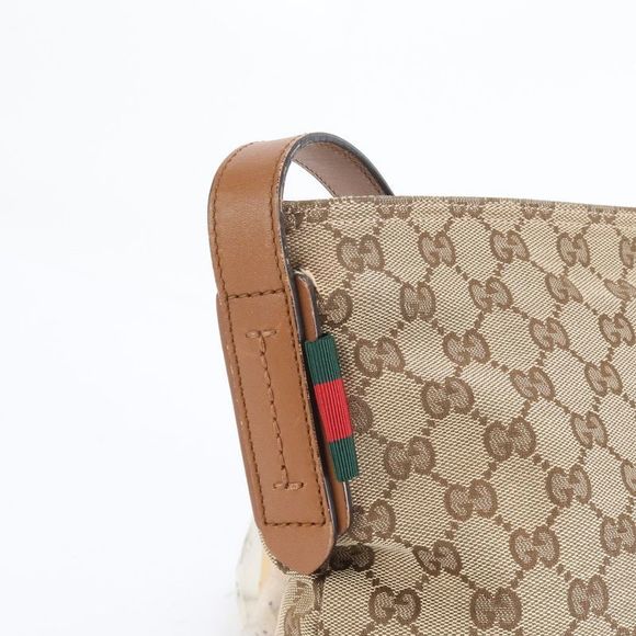 Gucci GG Canvas 308930 Leather Shoulder Bag Crossbody Messenger Commuter Brown - Picture 2 of 12
